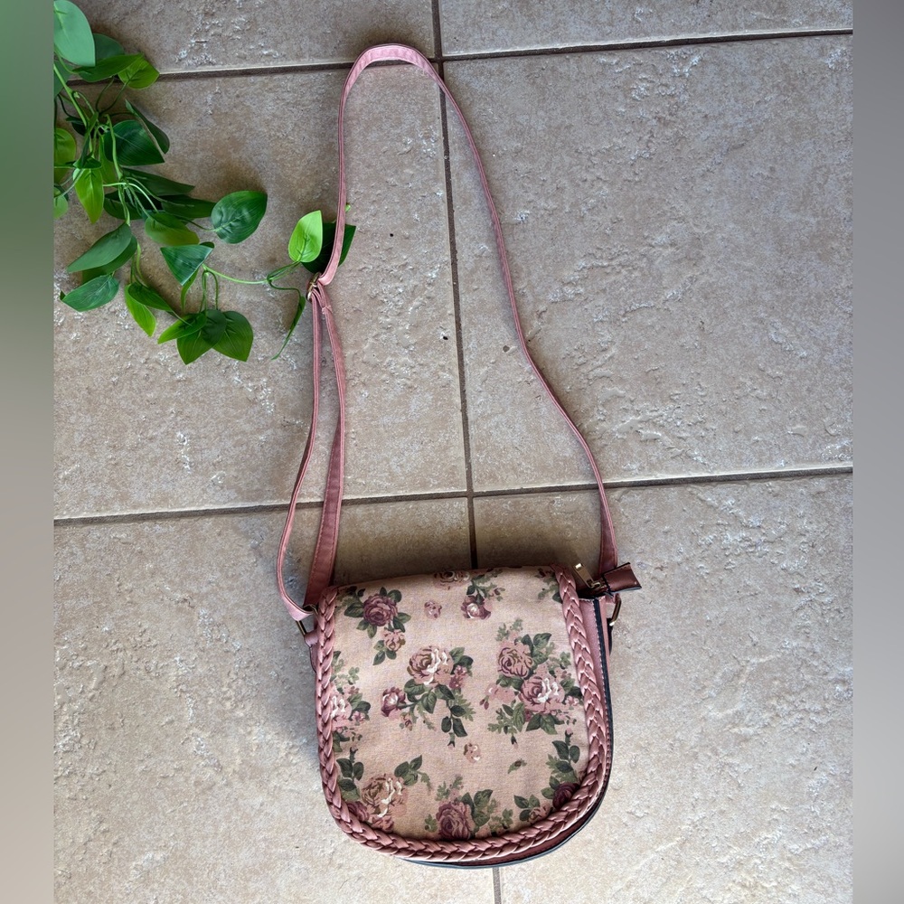 Floral Crossbody Bag - Pink